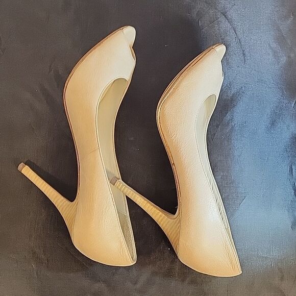 MICHEAL KORS LEATHER PEEP TOE HIGH HEEL STILETTOS PUMP SHOES - Picture 13 of 14